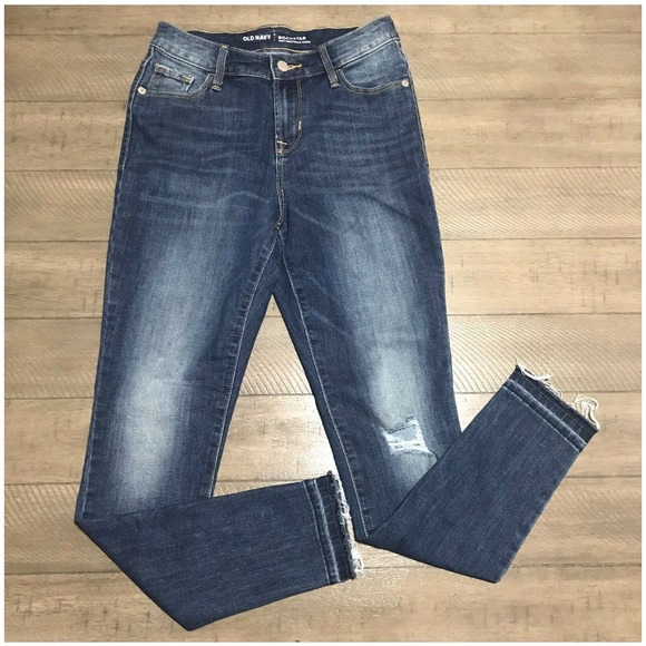 Old Navy Denim - Old Navy Rockstar high‎ rise distressed skinny jeans Sz 2